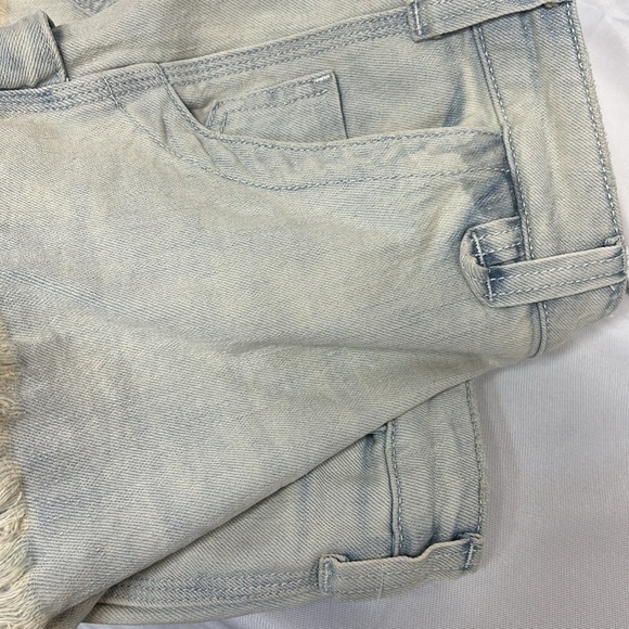 Anthropology Pilcro light blue fringe with pocket cotton blend shorts size 30 - Picture 13 of 13